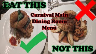 Carnival Cruise New 2023 Dinner Menu Review: Night 1