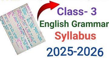 Class 3 English Grammar Syllabus | English Grammar for Class 3 | Class 3 English Syllabus | Grade 3