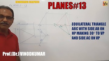 Projection of Planes -13, Plane inclined to both HP and VP by Prof. Vinodkumar