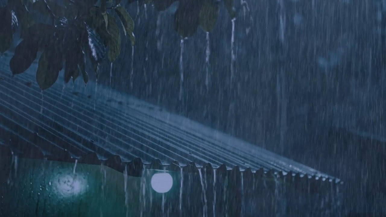 Torrential Rain & Powerful Thunder on a Metal Roof on a Stormy Night to Sleeping and Relaxing Mind