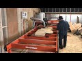 Surfacing red oak slab with woodmizer slabmizer