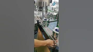 Baby milk powder metal tin can bottle automatic rotary sealing seaming machine testing video