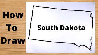 South Dakota State Map Drawing - Step by Step