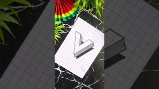 How To Draw 3d Letter  V  Drawing   mrroshan3dart drawing art 3d shorts ytshorts