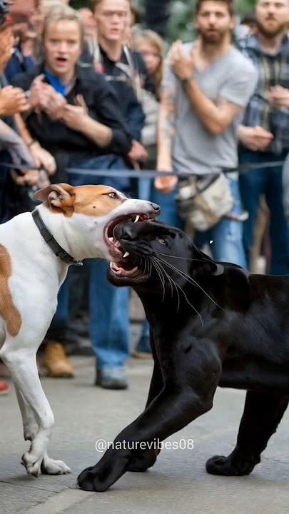 Black Panther 🐈‍⬛ vs Dog Fight Aggressively 🔥😱 #animals #nature #wildanimals #dog #panther #shorts