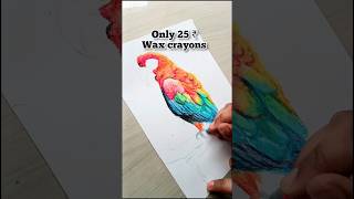 prettiest art using WAX CRAYONS ?😱#art #drawing #parrot #artist