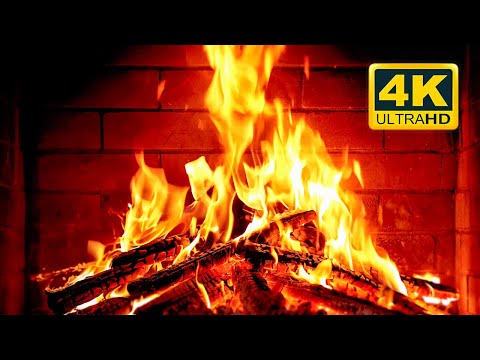 Cozy Fireplace 4K . Fireplace With Crackling Fire Sounds. Fireplace Burning 4K