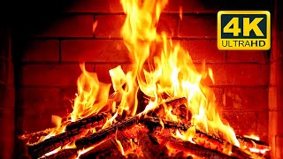 Cozy Fireplace 4K (12 HOURS). Fireplace with Crackling Fire Sounds. Fireplace Burning 4K