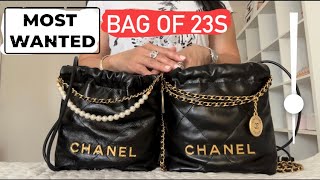 Chanel MINI 22 with PEARLS UNBOXING! + What FITS inside!? Spring
