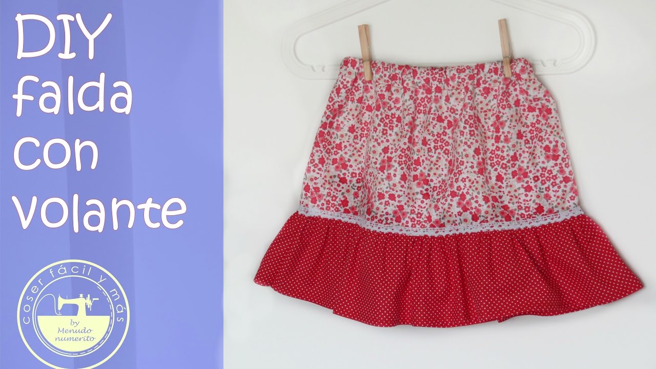 Coser una falda con volante - YouTube