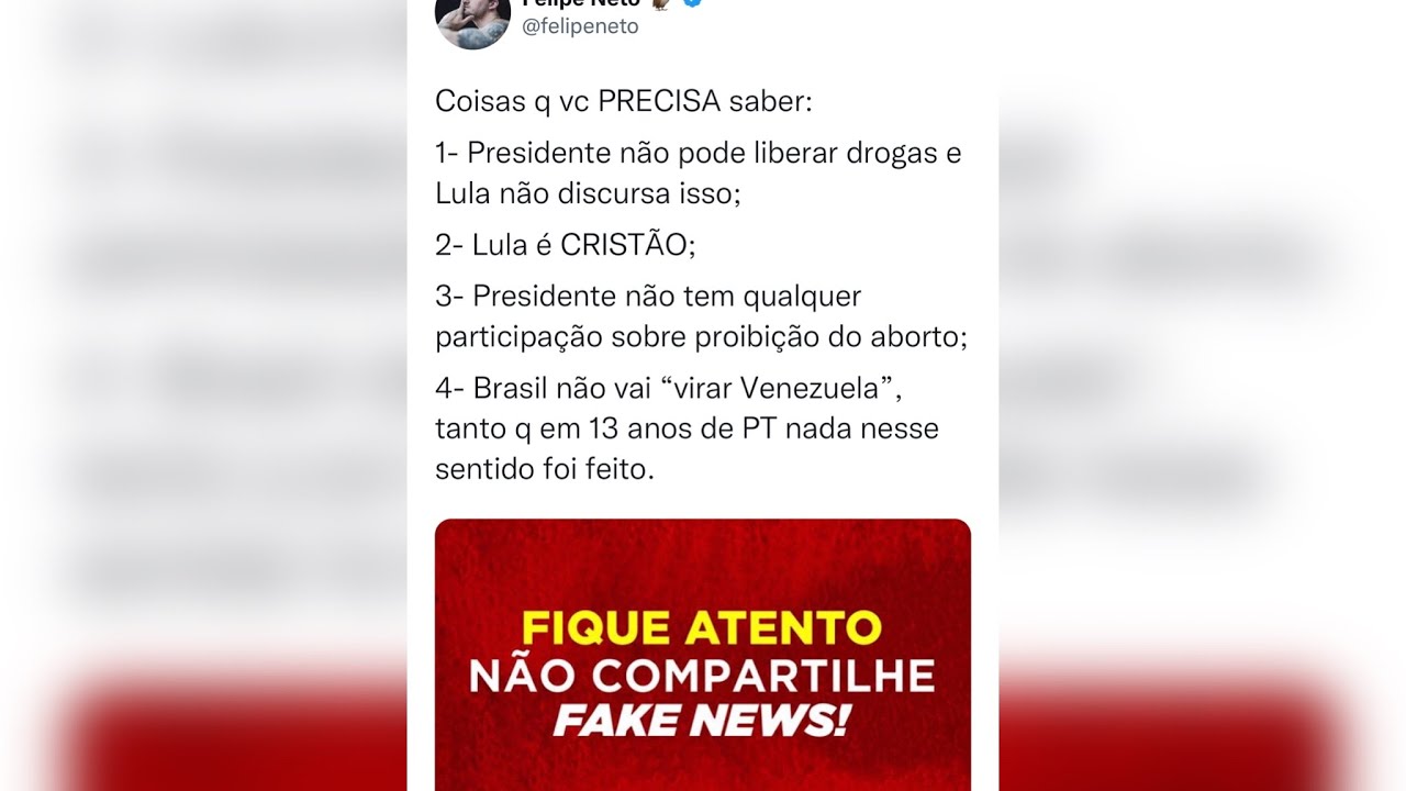 Nikolas responde às críticas de Felipe Neto