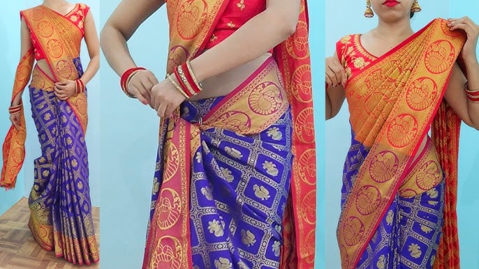 Paithani silk saree draping tutorial for beginners guide | easy ways drape  silk saree perfectly - YouTube
