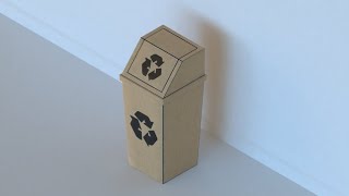 كيفية عمل سلة مهملات،   How to make a trash can from cardboard 🗑