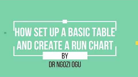 QUALITY IMPROVEMENT TUTORIAL: HOW TO CREATE A BASIC TABLE AND RUN CHART USING MS EXCEL