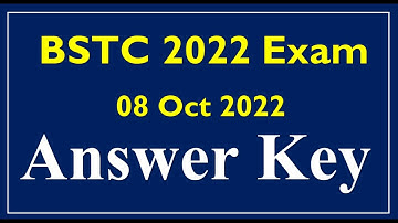 Bstc Answer Key 2022 | Bstc Paper 2022 | Bstc 2022 Answer Key