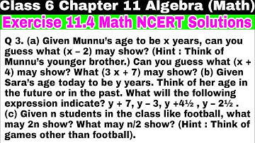 Class 6 Ex 11.4 Q 3 | Algebra | Exercise 11.4 | Chapter 11 | Math NCERT Solutions | Math CBSE