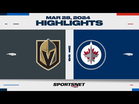 NHL Highlights | Golden Knights vs. Jets - March 28, 2024