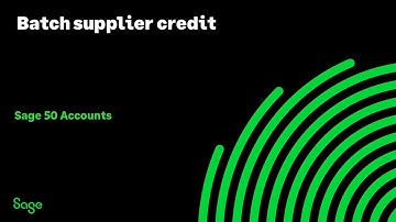 Sage 50 Accounts (UK) - Batch Supplier Credit