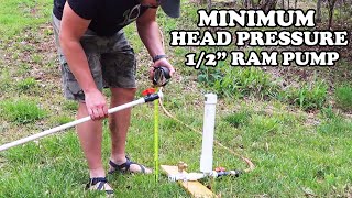 Ram Pump Absolute Minimum Head Pressure