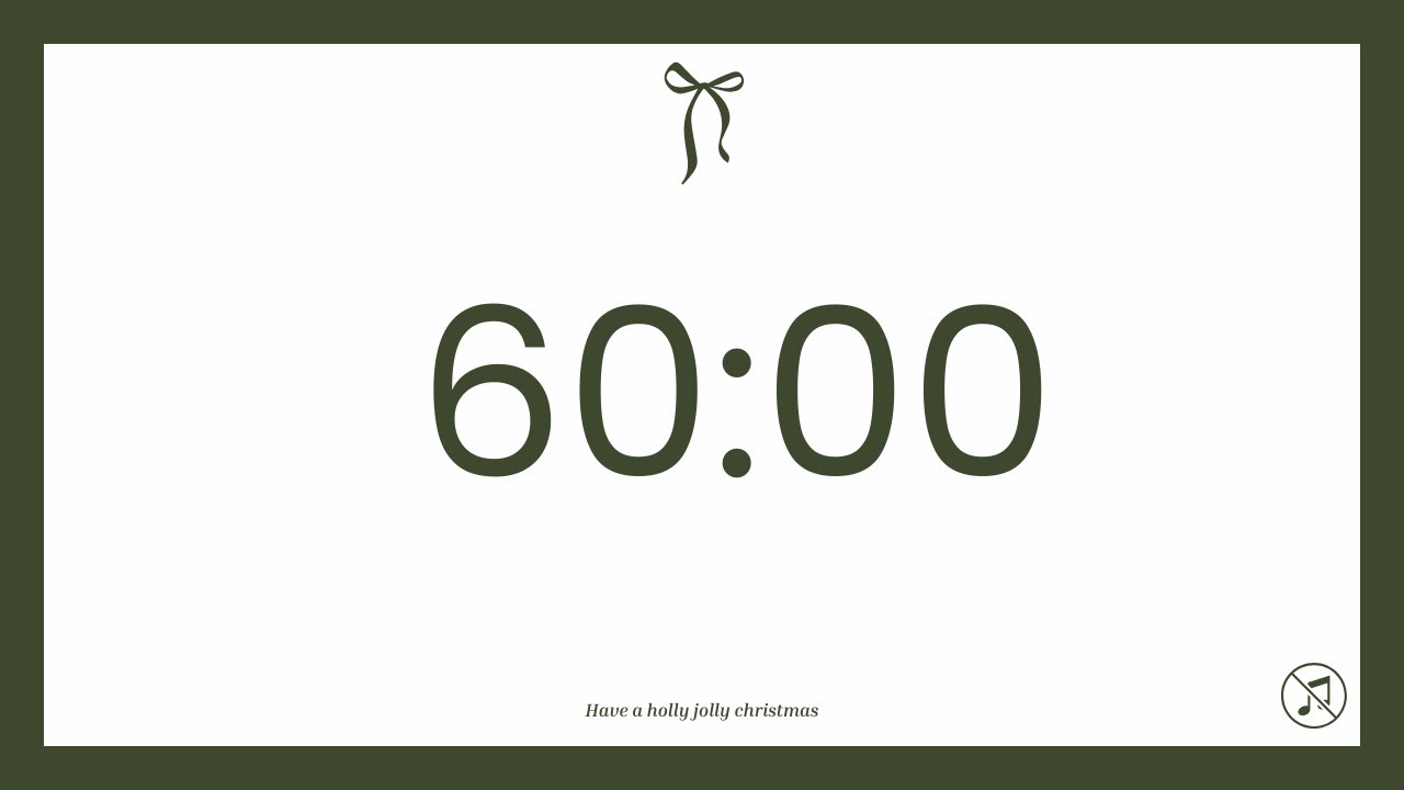 60 Minutes Timer Countdown - 1 hour | Christmas | No music | Focus ...