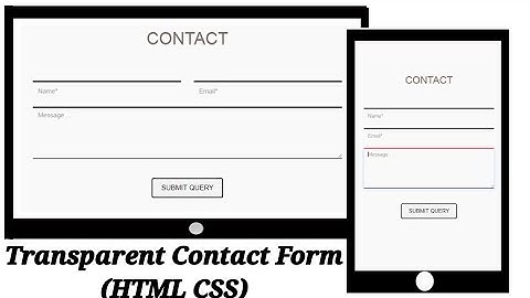Transparent Contact Form (HTML CSS)