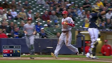 CIN@MIL: Votto hits an RBI single off Nelson