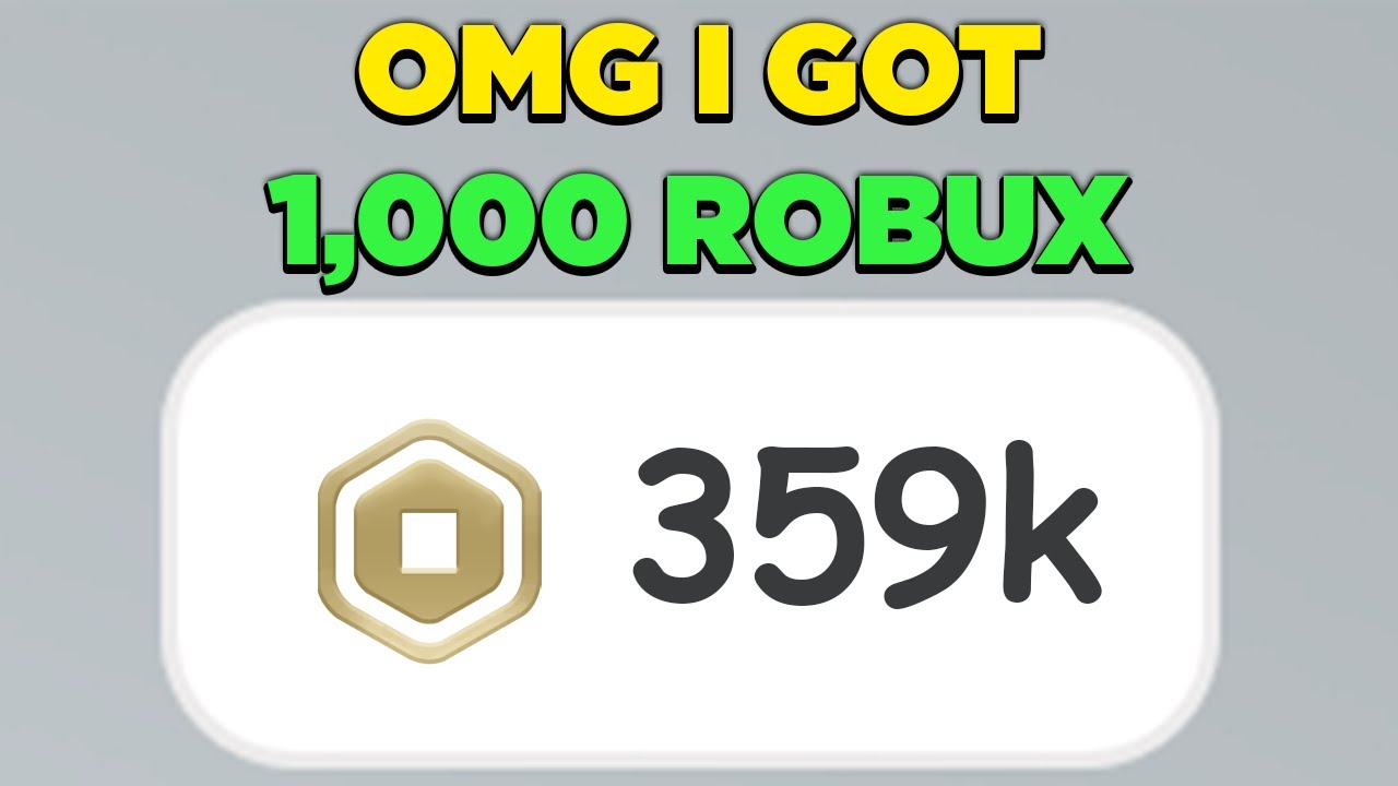 OMG I GOT 1,000 ROBUX FOR 4$