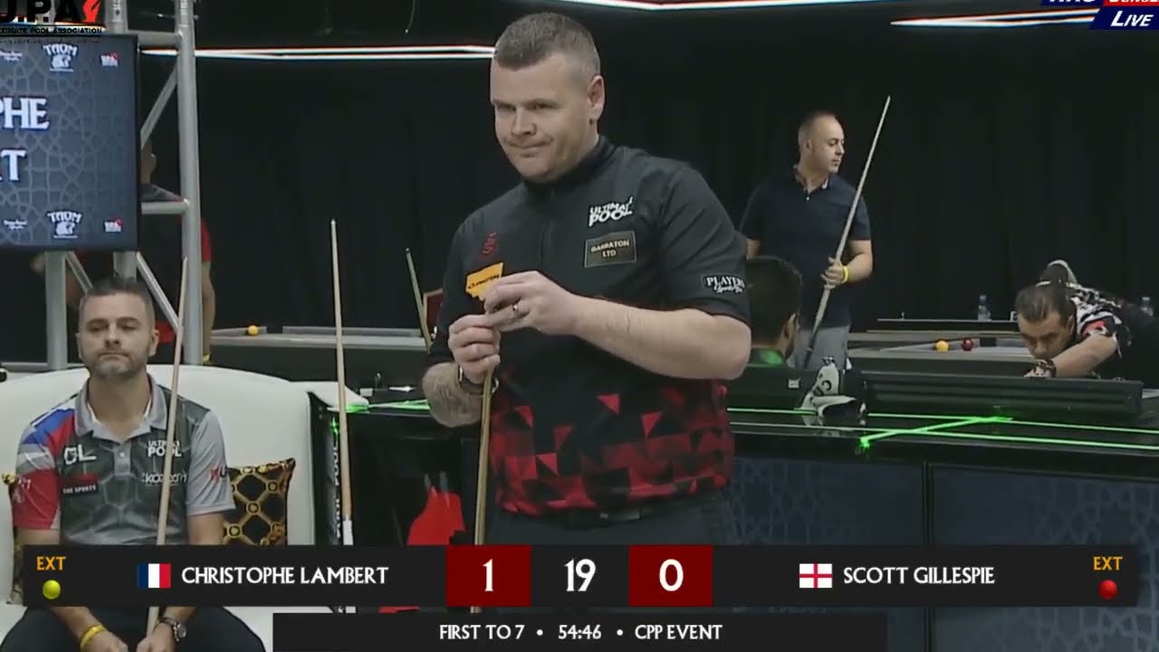 Ultimate Pool Morocco  UPA Event  - Christophe Lambert VS Scott Gillespie  - RACE TO 7.