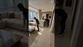 Modern Luxury Apartment Transformation ✨ Marble Island Build in 60s #shorts #shortvideo #luxury