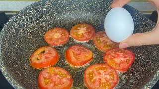 1 Tomato with 3 eggs! Quick breakfast in 5 minutes.Super easy and delicious omelet recipe!