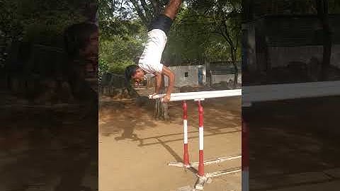 handstand Pushups on Parallel Bar... #shorts #youtubeshorts