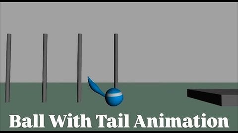 Ball with tail obstacle course animation