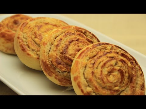Tahinli Cevizli Çörek Tarifi - Rulo Şeklinde Tatlı Kurabiye Çörek