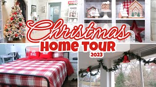 CHRISTMAS HOME TOUR 2023 ~ SMALL HOME TOUR ~  GREEN, RED, AND GINGERBREAD