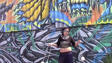 wheel to wall to wheel plane turn (poi juggling)