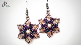 Simple Flower Earrings | Easy beaded Earrings | How to make Earrings