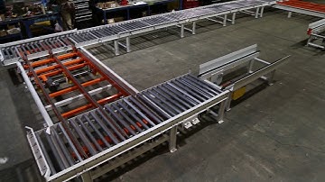 Seat Pallet Loop Featuring Power, Gravity, and Chain conveyors.