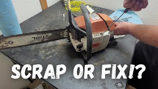 Let's see if we need to fix or scrap this "seized" Stihl Wood Boss chainsaw