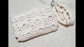 كروشيه بورتفيه بغرزة المروحه أسهل شرح للغرزة  للمبتدئين  How to crochet clutch