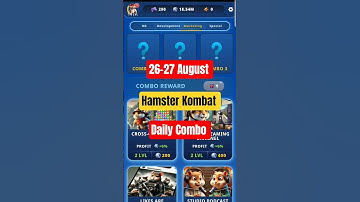 Hamster Kombat Daily Combo | 26-27 August | Hamster Kombat Gamedev Daily Combo #kdp_gaming