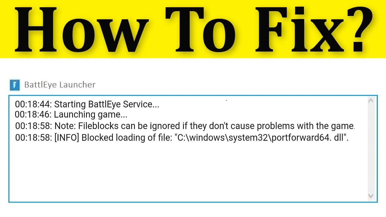 Fix Fortnite Games Launcher Blocked Loading File Error Battleye Launcher Error Windows 10 8 7 Youtube