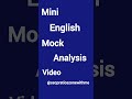 SSC English Mini Mock Test Analysis | Correct Answers &amp; Solution 2026#sscmocktest