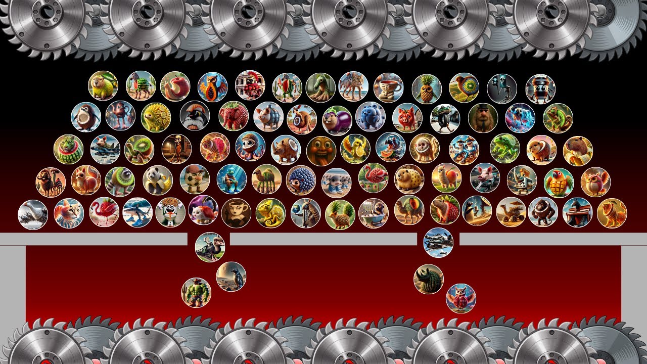 Escape from the Sawblades! - ALL 120 Italian Brainrot Survival Marble Race