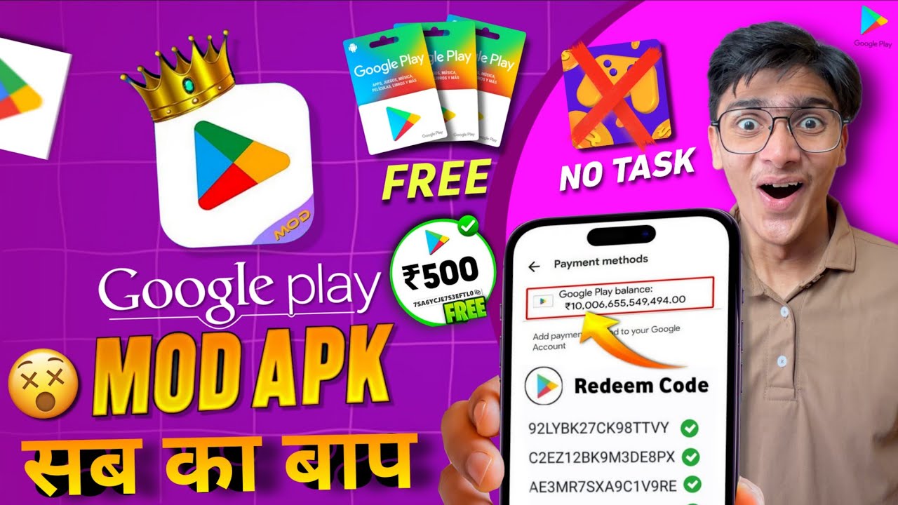 HOW TO DOWNLOAD PLAY STORE MOD APK UNLIMITED REDEEM CODE | PLAY STORE KA MOD APK KAISE DOWNLOAD KARE