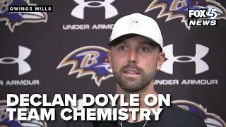 Ravens offensive coordinator Declan Doyle talks team chemistry Training Camp practice