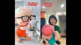 Baby and baby … “Bong bính hình 🐶”  nhưng mình ko có !!! #baby #giaitrivui #dog