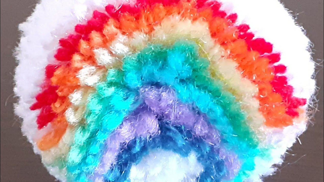 How to make Rainbow Pom Pom, DIY Rainbow Pom Pom, Multicolored Pom Pom, Woolen Crafts