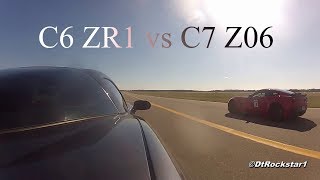 C6 ZR1 vs C7 Z06 | Corvette 1\/2 mile Drag Race