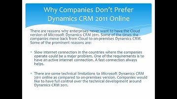 Limitations of Dynamics CRM Online Vs On Premises