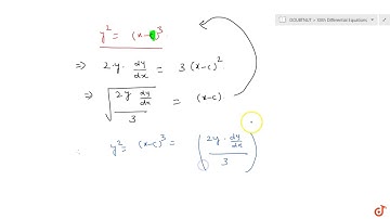 Form the differential equation of the family of curves represented by `y^2=(x-c)^3`.